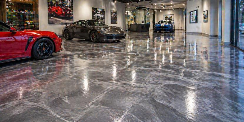 Showroom Metallic Epoxy Floor in Glasgow 